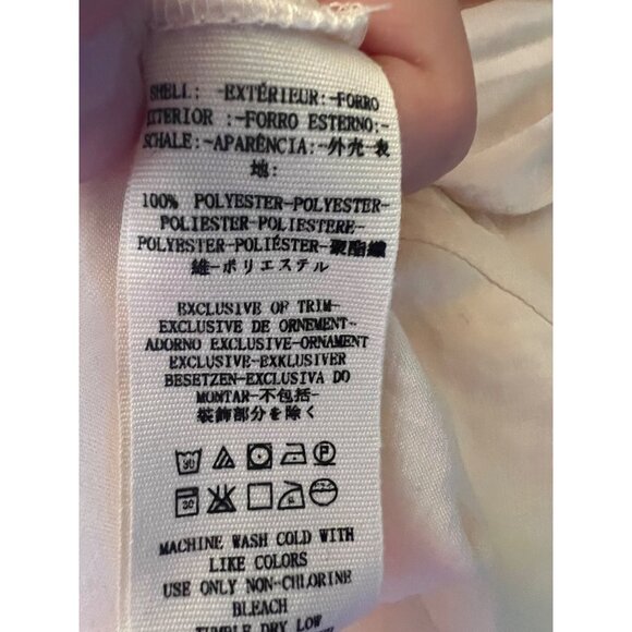 Free People Women's Blouse size Small Ivory Satin Long Sleeve oversized - Picture 8 of 8